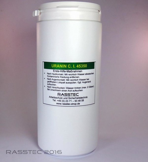 Uranin - Dose mit 1000 g Inhalt