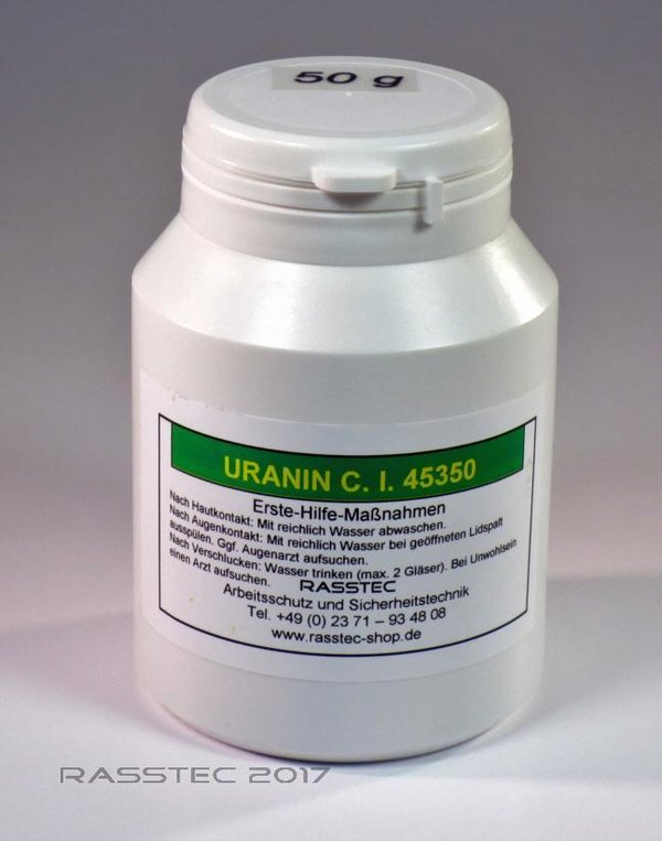 Uranin - Dose mit 50 g Inhalt